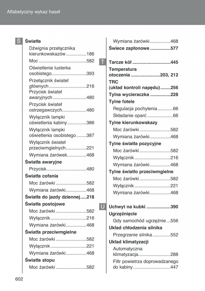 Toyota Auris I 1 instrukcja obslugi / page 604