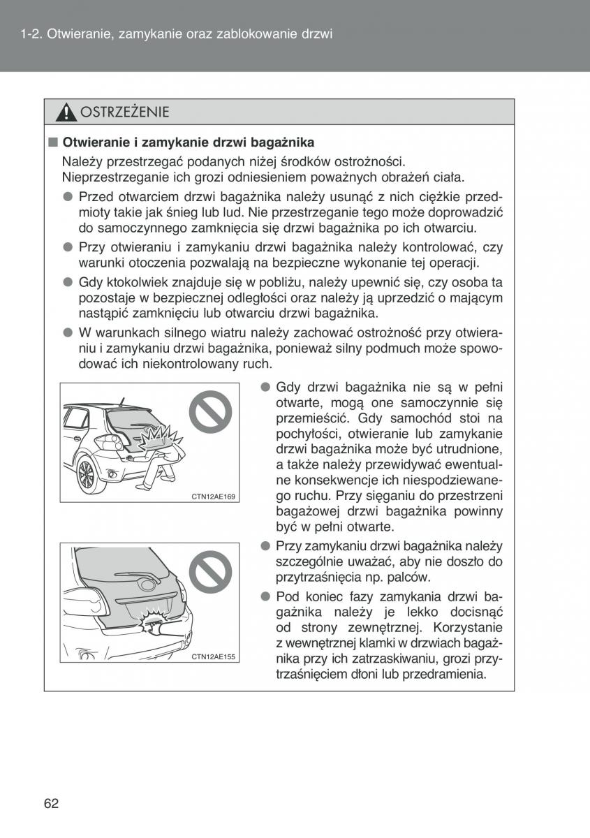 Toyota Auris I 1 instrukcja obslugi / page 64