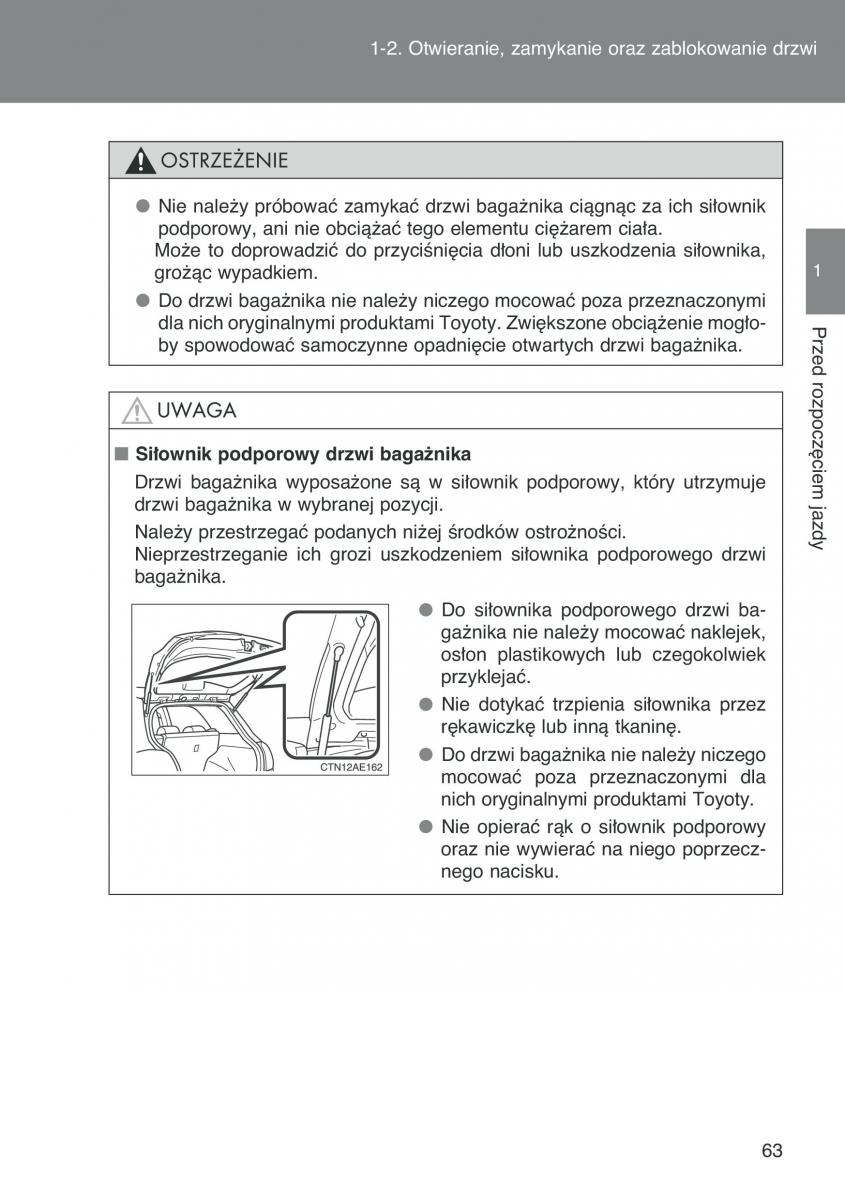 Toyota Auris I 1 instrukcja obslugi / page 65