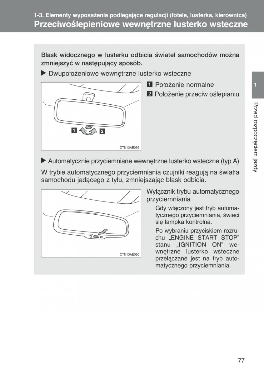 Toyota Auris I 1 instrukcja obslugi / page 79