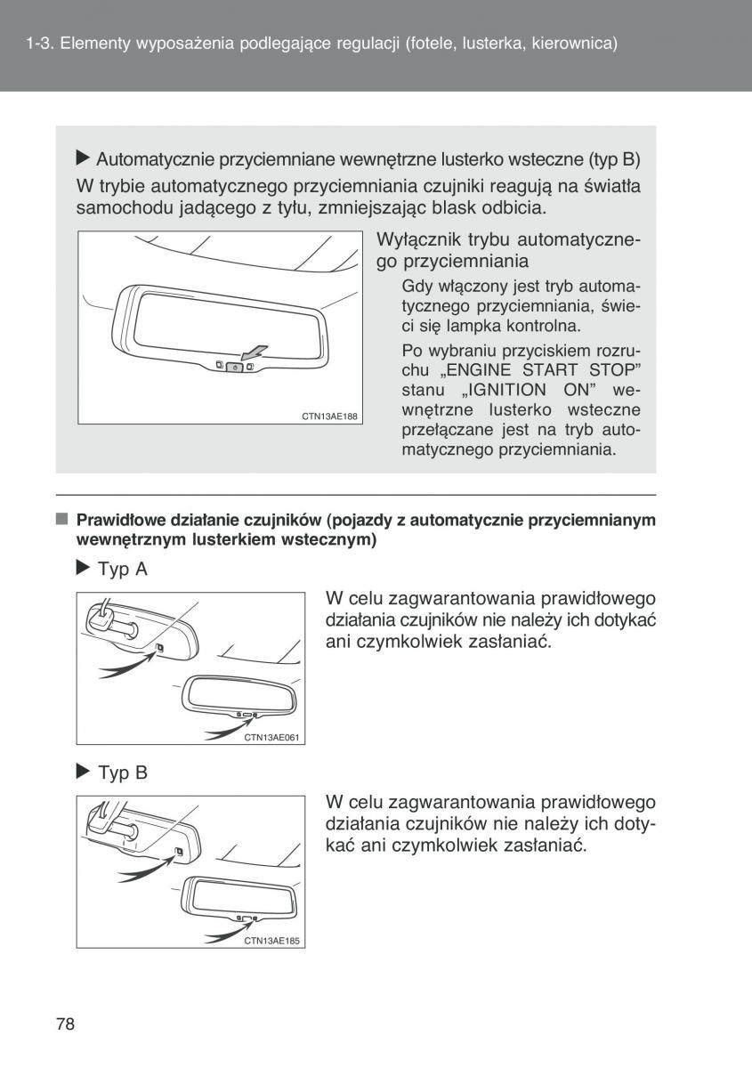 Toyota Auris I 1 instrukcja obslugi / page 80