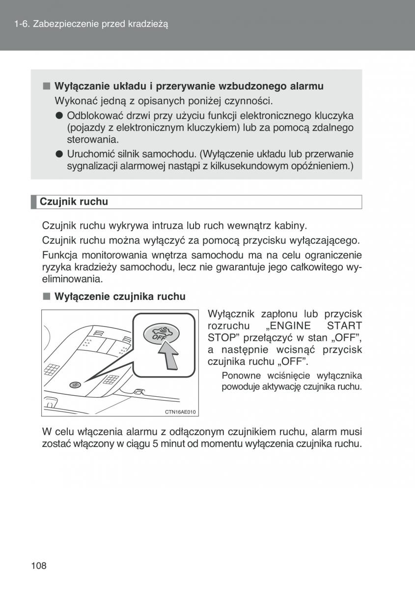 Toyota Auris I 1 instrukcja obslugi / page 110