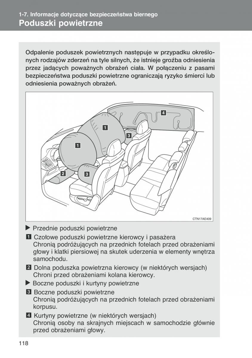 Toyota Auris I 1 instrukcja obslugi / page 120