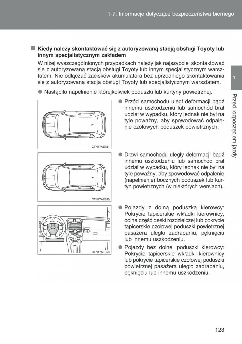 Toyota Auris I 1 instrukcja obslugi / page 125