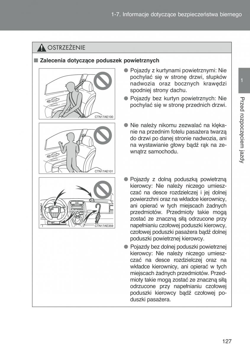 Toyota Auris I 1 instrukcja obslugi / page 129