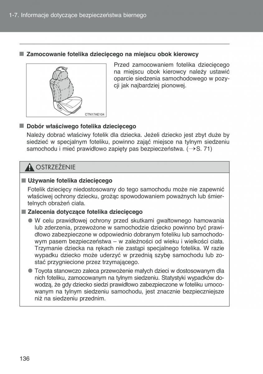 Toyota Auris I 1 instrukcja obslugi / page 138