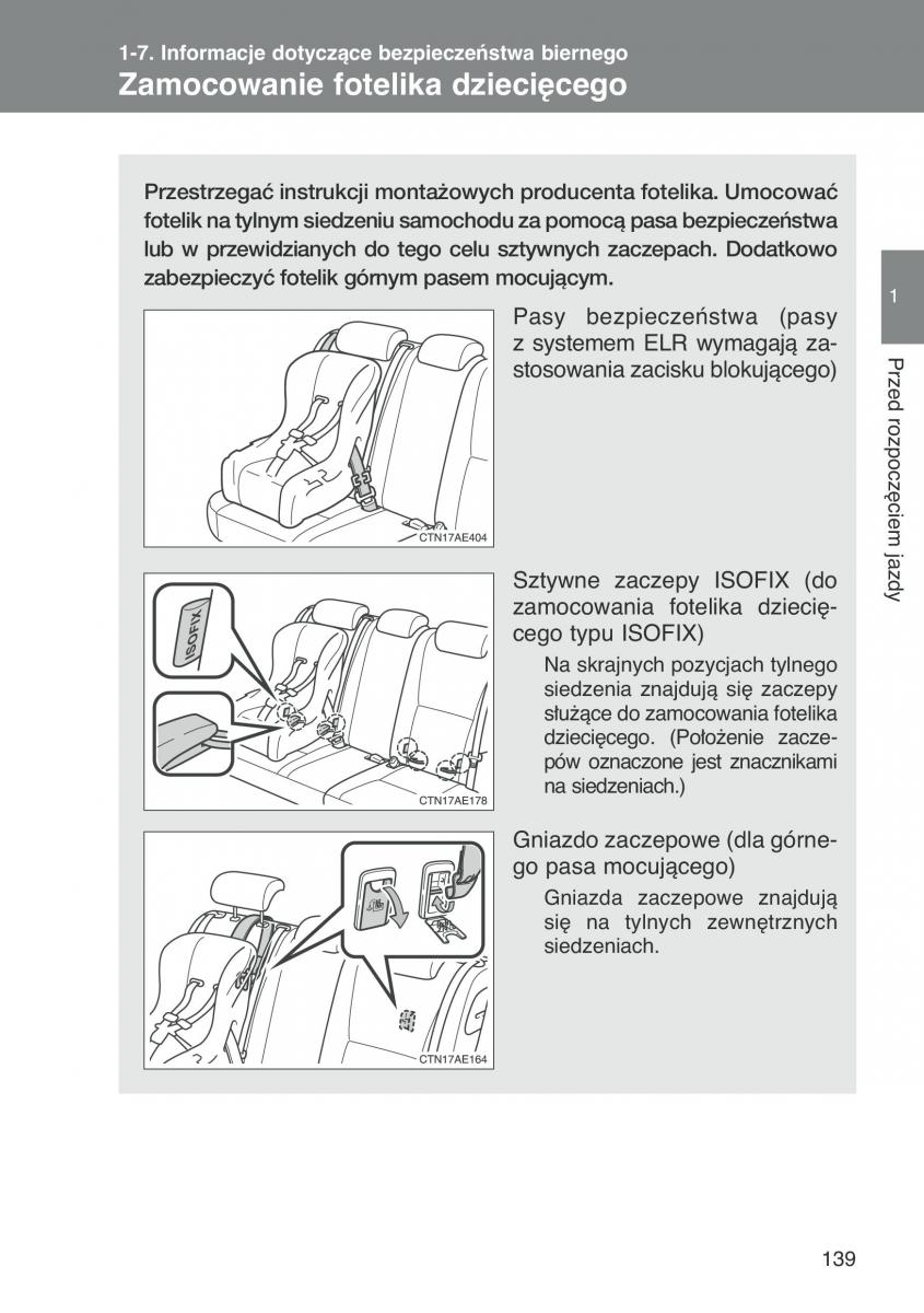 Toyota Auris I 1 instrukcja obslugi / page 141