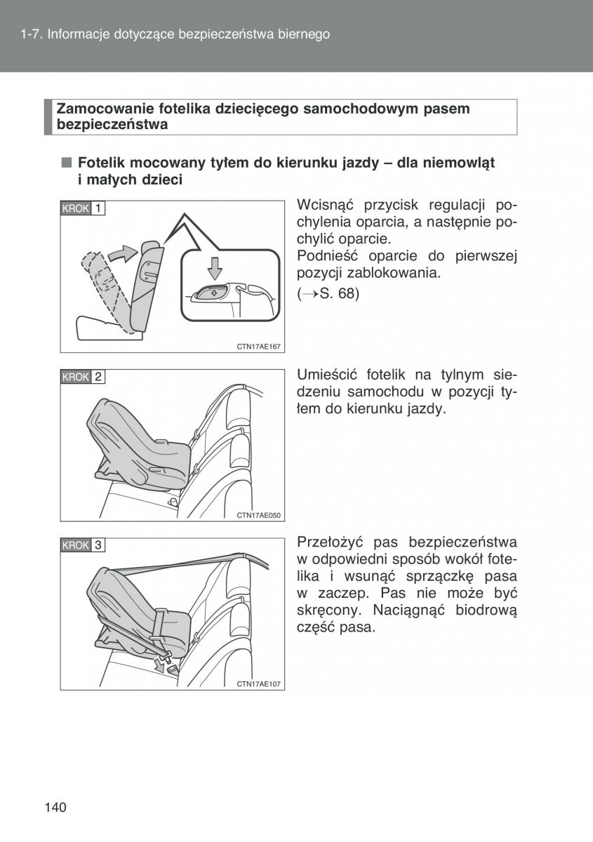 Toyota Auris I 1 instrukcja obslugi / page 142