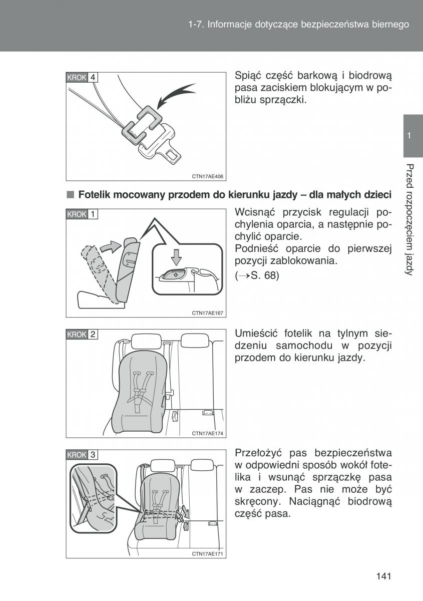 Toyota Auris I 1 instrukcja obslugi / page 143