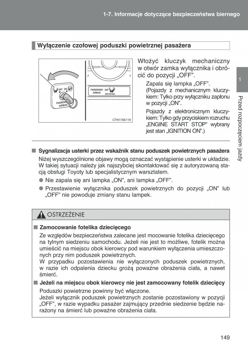 Toyota Auris I 1 instrukcja obslugi / page 151