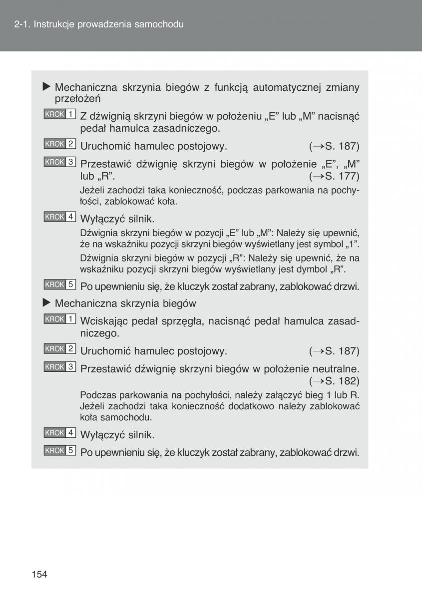 Toyota Auris I 1 instrukcja obslugi / page 156