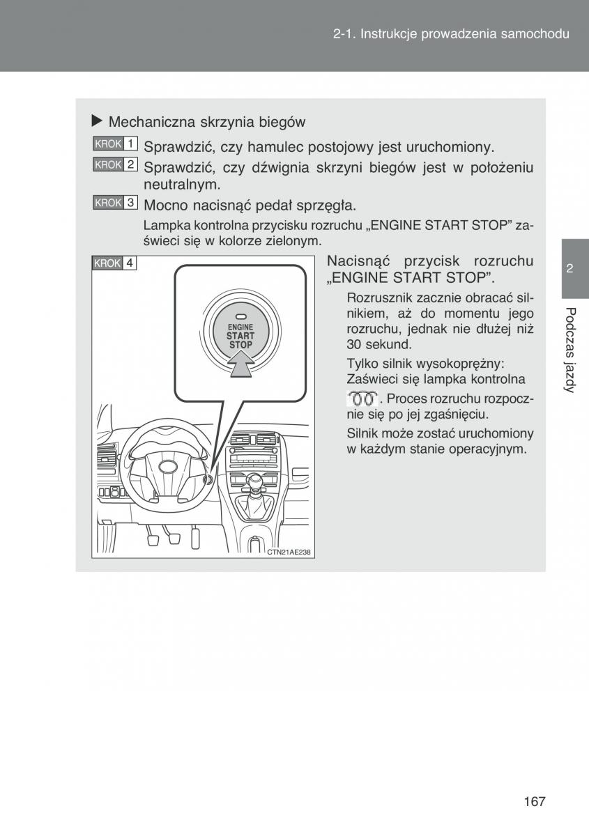 Toyota Auris I 1 instrukcja obslugi / page 169