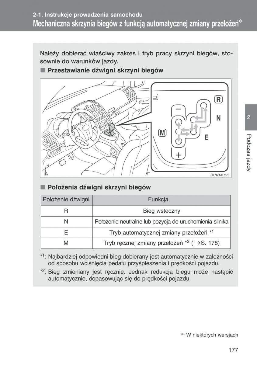 Toyota Auris I 1 instrukcja obslugi / page 179