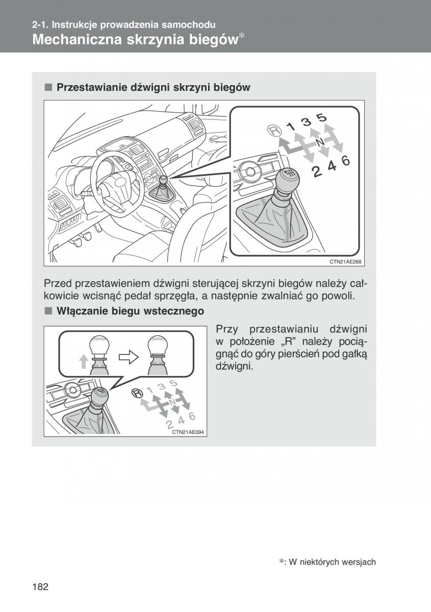 Toyota Auris I 1 instrukcja obslugi / page 184