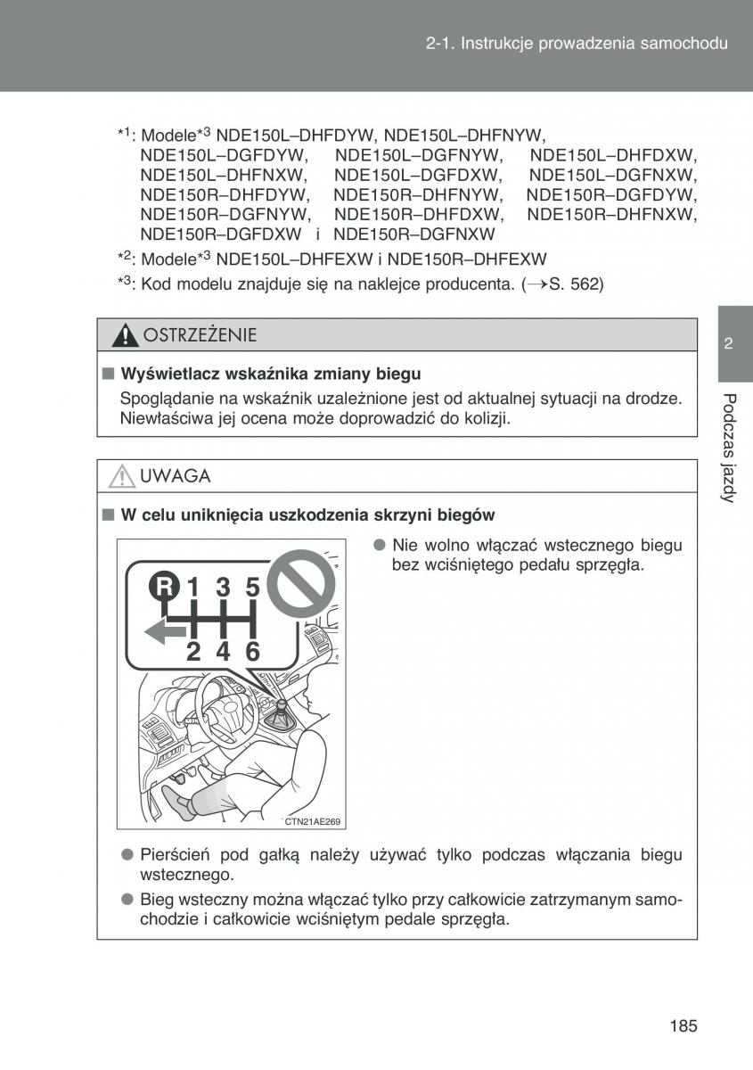 Toyota Auris I 1 instrukcja obslugi / page 187