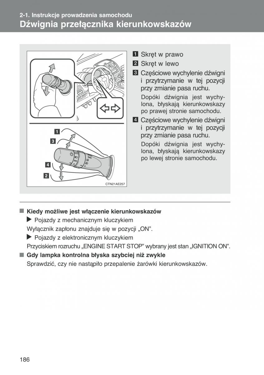 Toyota Auris I 1 instrukcja obslugi / page 188