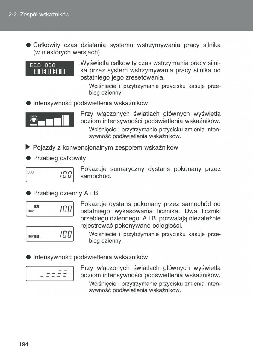 Toyota Auris I 1 instrukcja obslugi / page 196