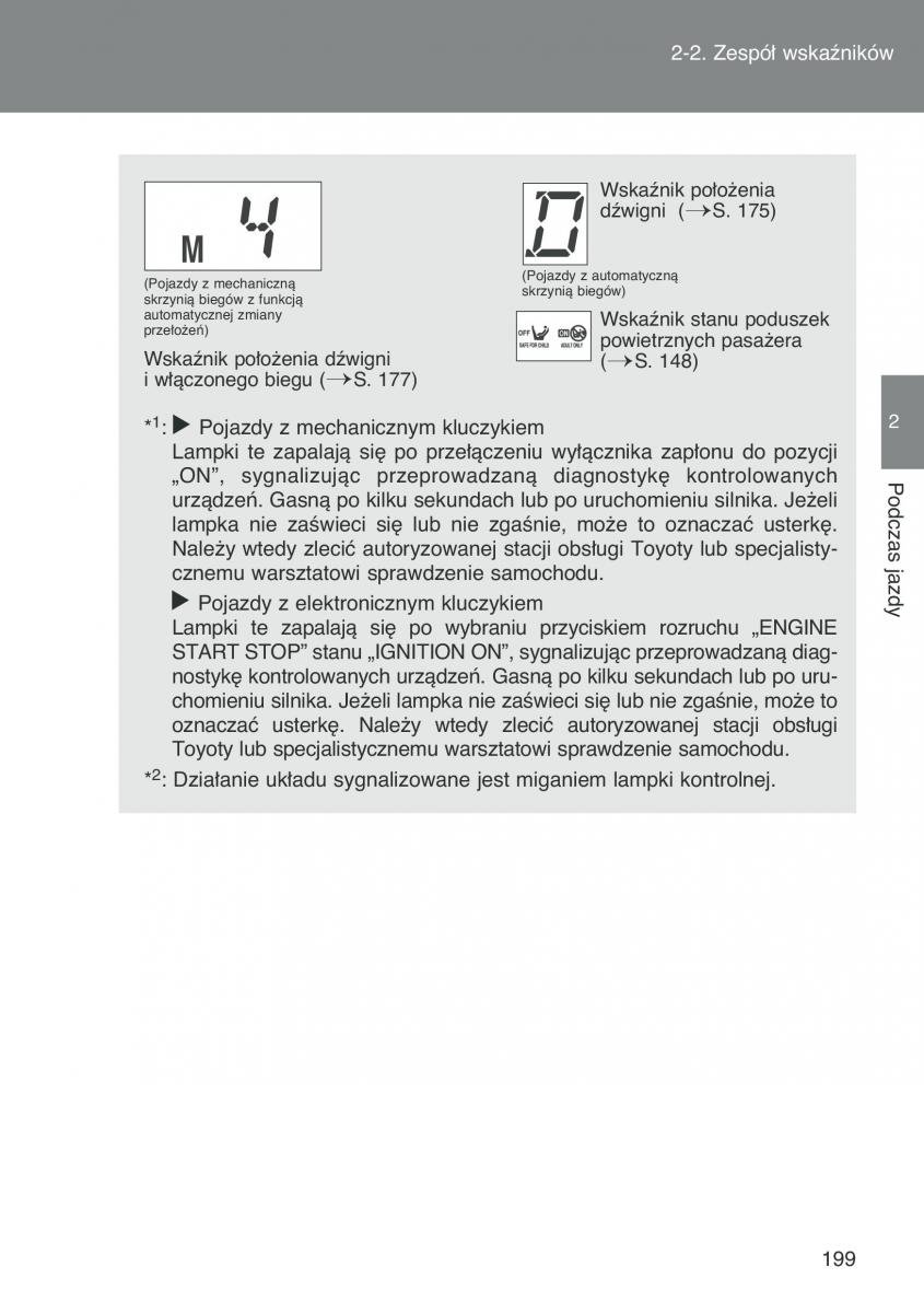 Toyota Auris I 1 instrukcja obslugi / page 201