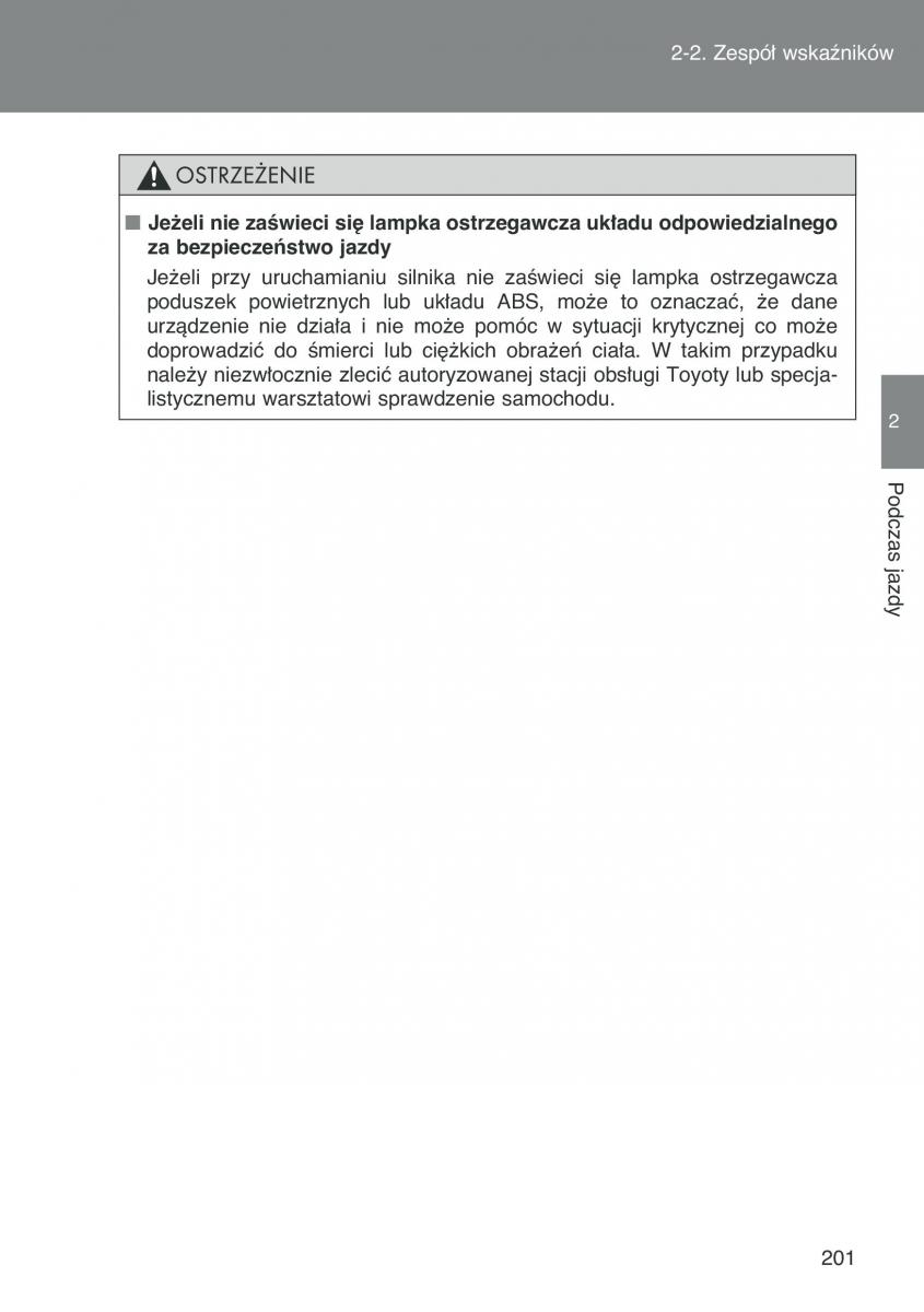 Toyota Auris I 1 instrukcja obslugi / page 203