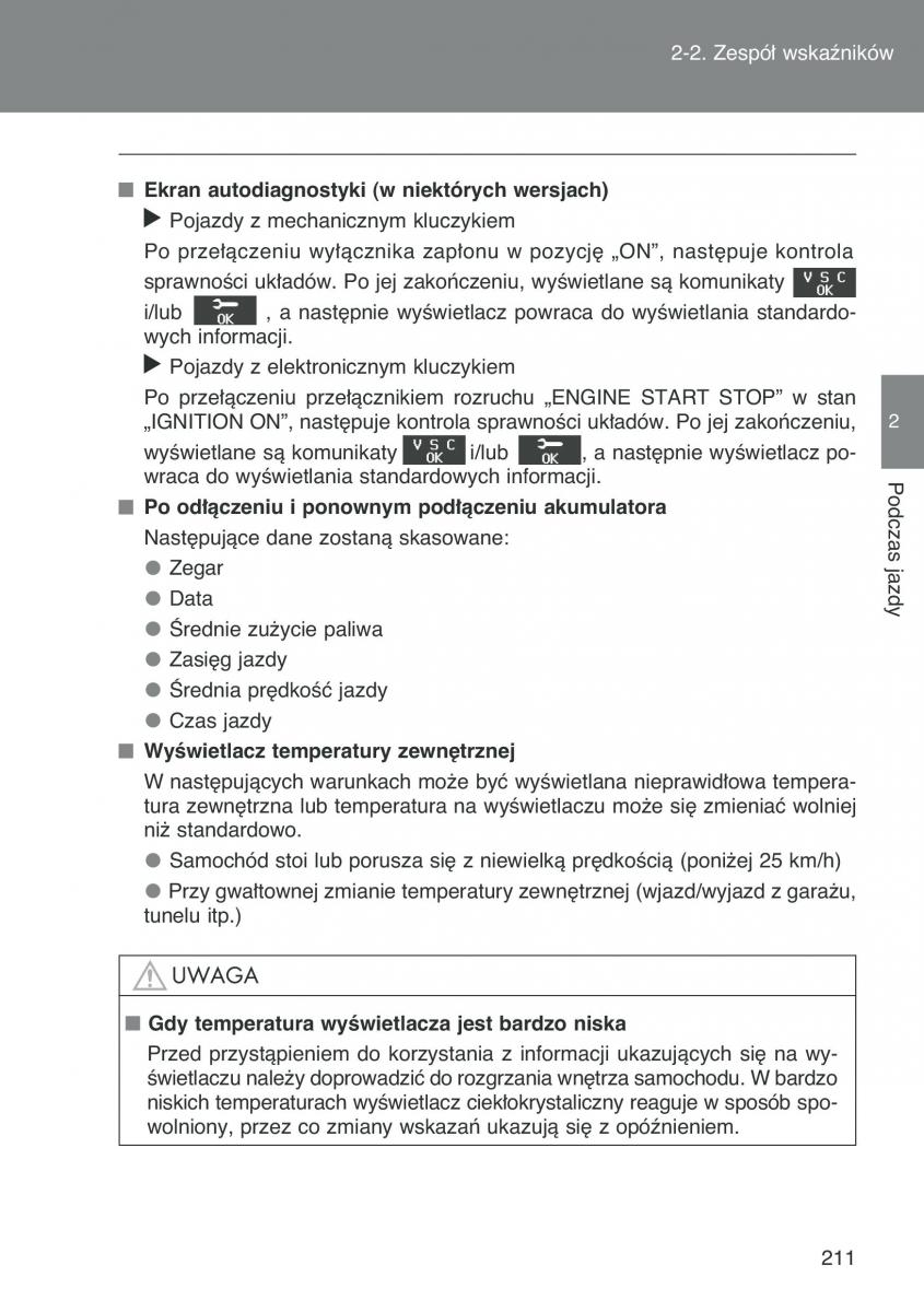 Toyota Auris I 1 instrukcja obslugi / page 213