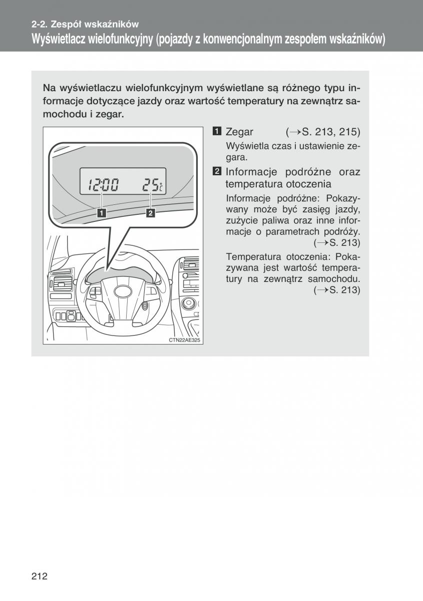 Toyota Auris I 1 instrukcja obslugi / page 214