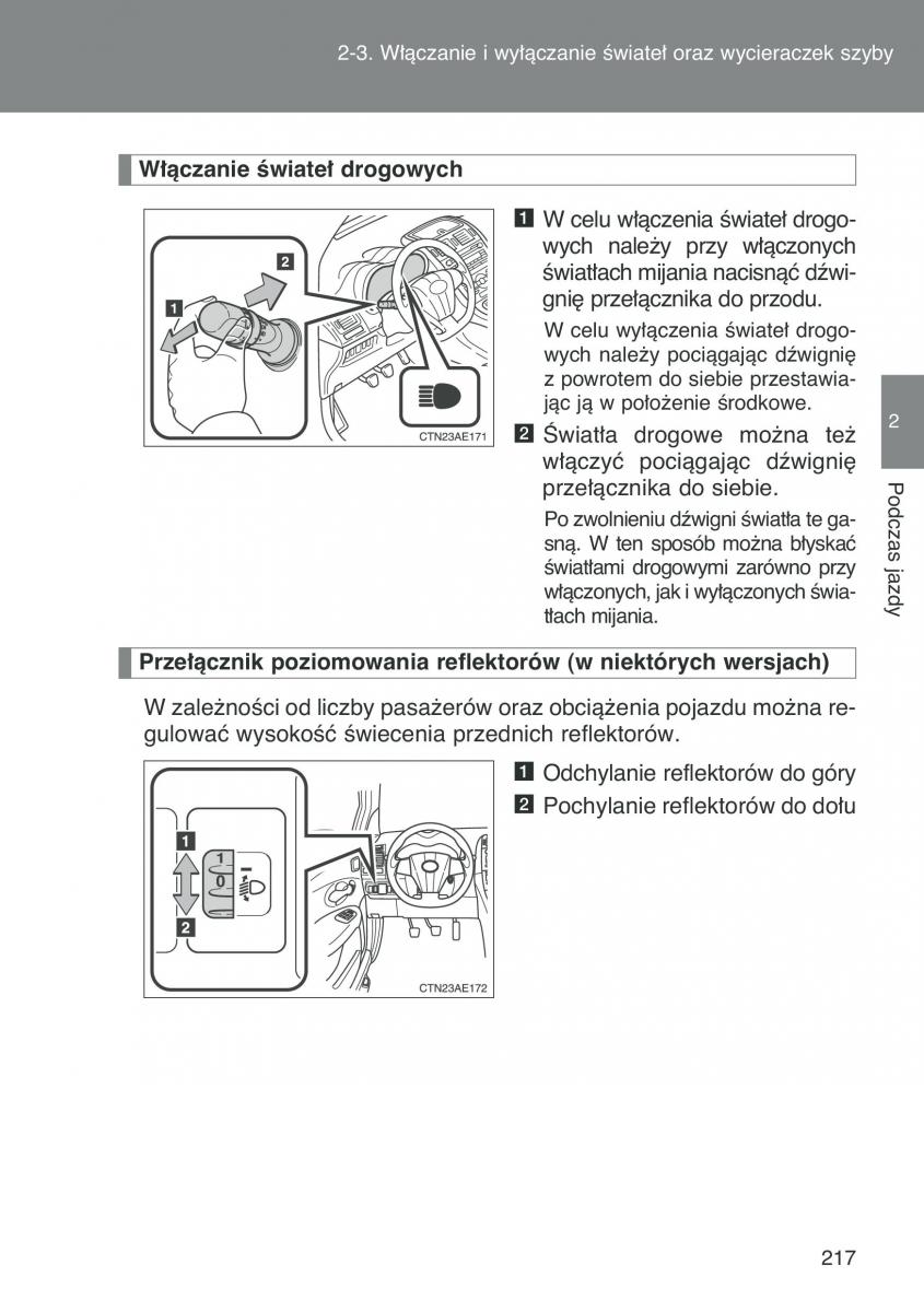 Toyota Auris I 1 instrukcja obslugi / page 219