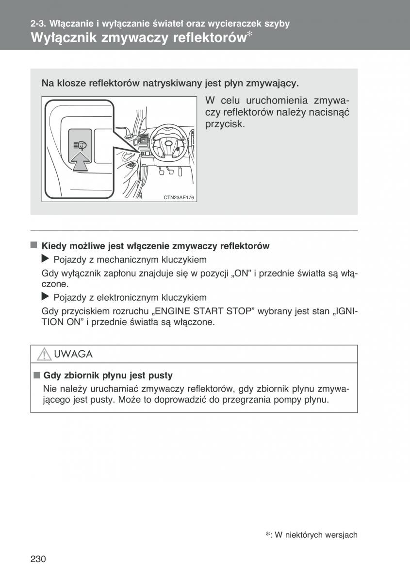 Toyota Auris I 1 instrukcja obslugi / page 232