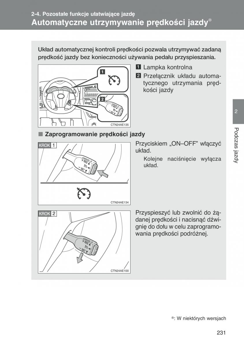 Toyota Auris I 1 instrukcja obslugi / page 233