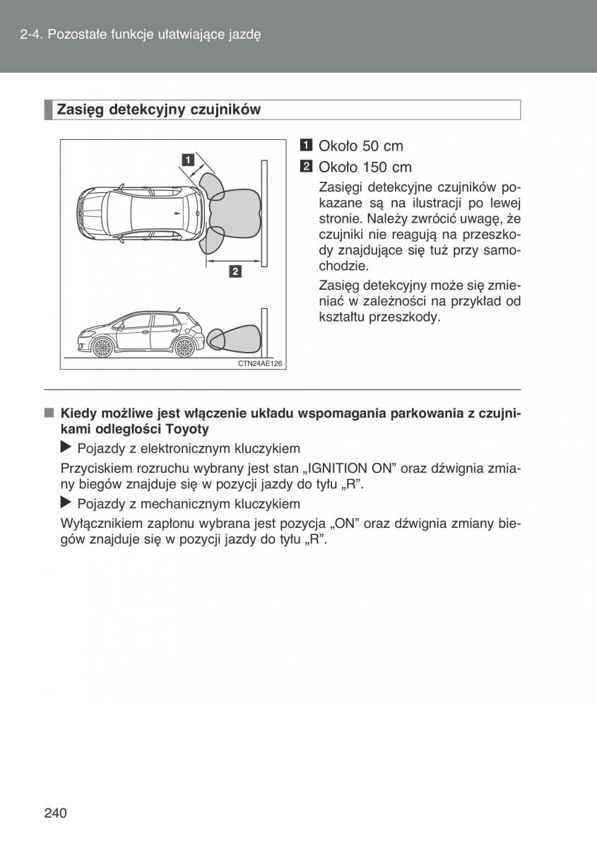 Toyota Auris I 1 instrukcja obslugi / page 242