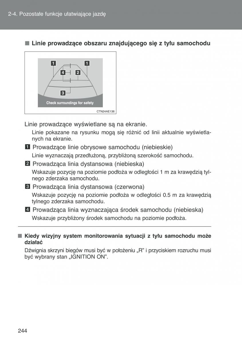 Toyota Auris I 1 instrukcja obslugi / page 246