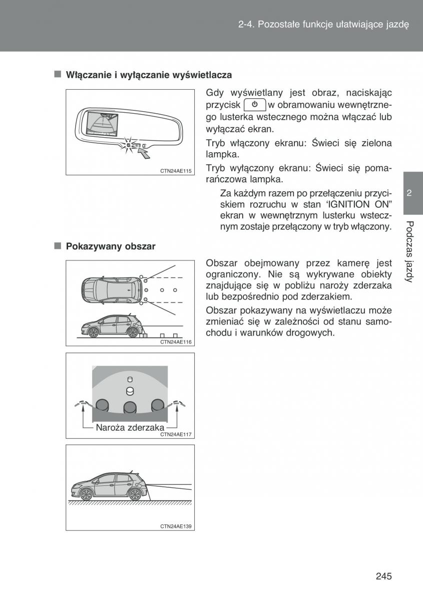 Toyota Auris I 1 instrukcja obslugi / page 247