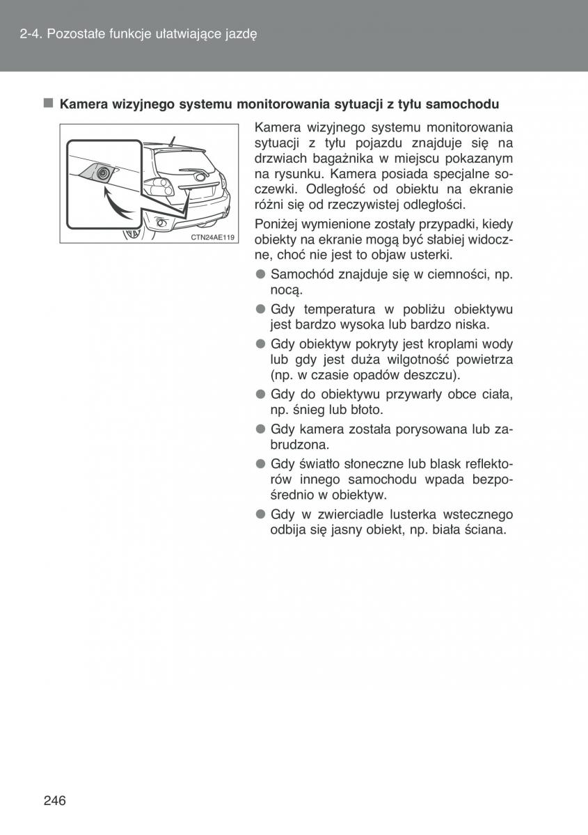 Toyota Auris I 1 instrukcja obslugi / page 248