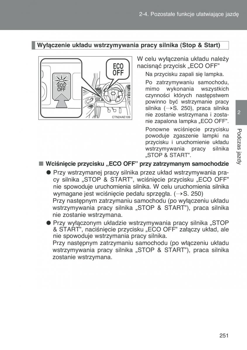 Toyota Auris I 1 instrukcja obslugi / page 253