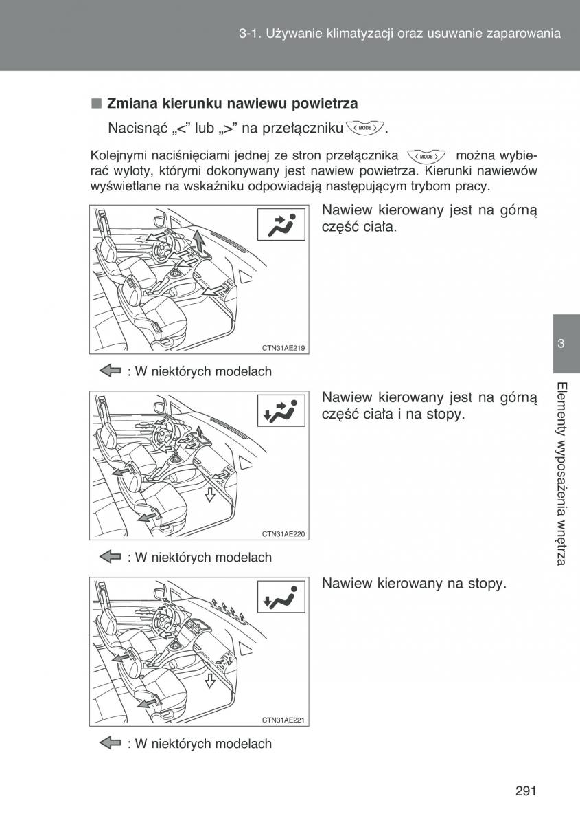 Toyota Auris I 1 instrukcja obslugi / page 293