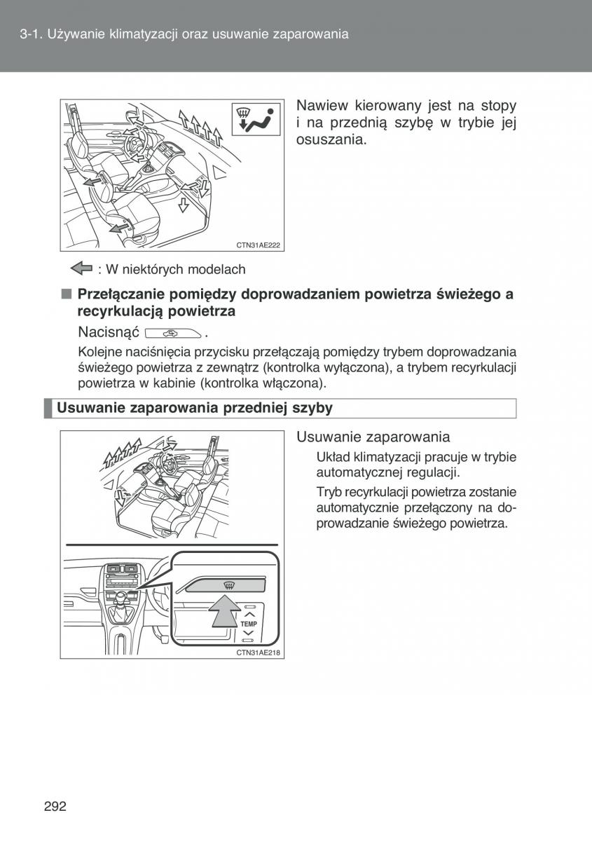 Toyota Auris I 1 instrukcja obslugi / page 294