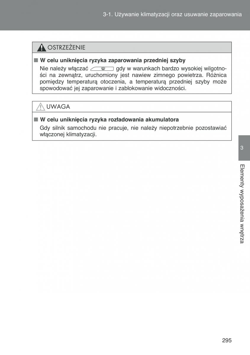 Toyota Auris I 1 instrukcja obslugi / page 297