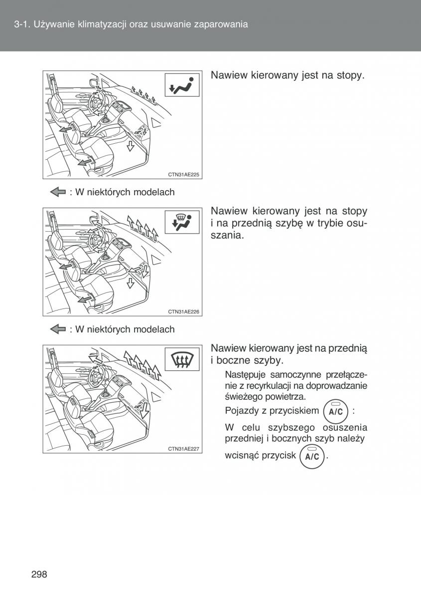 Toyota Auris I 1 instrukcja obslugi / page 300