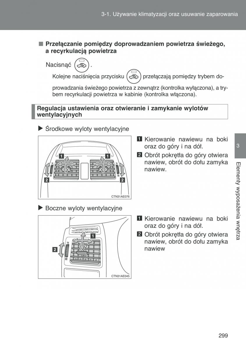 Toyota Auris I 1 instrukcja obslugi / page 301