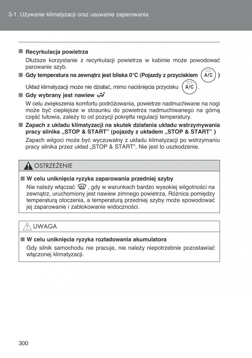 Toyota Auris I 1 instrukcja obslugi / page 302