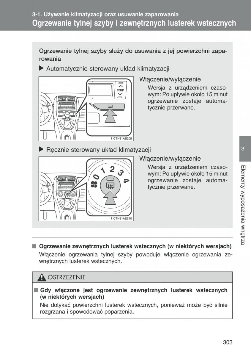 Toyota Auris I 1 instrukcja obslugi / page 305