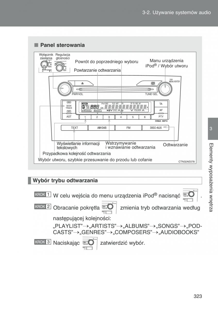 Toyota Auris I 1 instrukcja obslugi / page 325