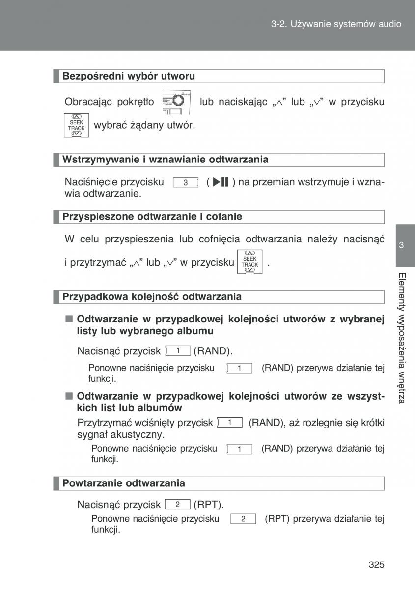 Toyota Auris I 1 instrukcja obslugi / page 327