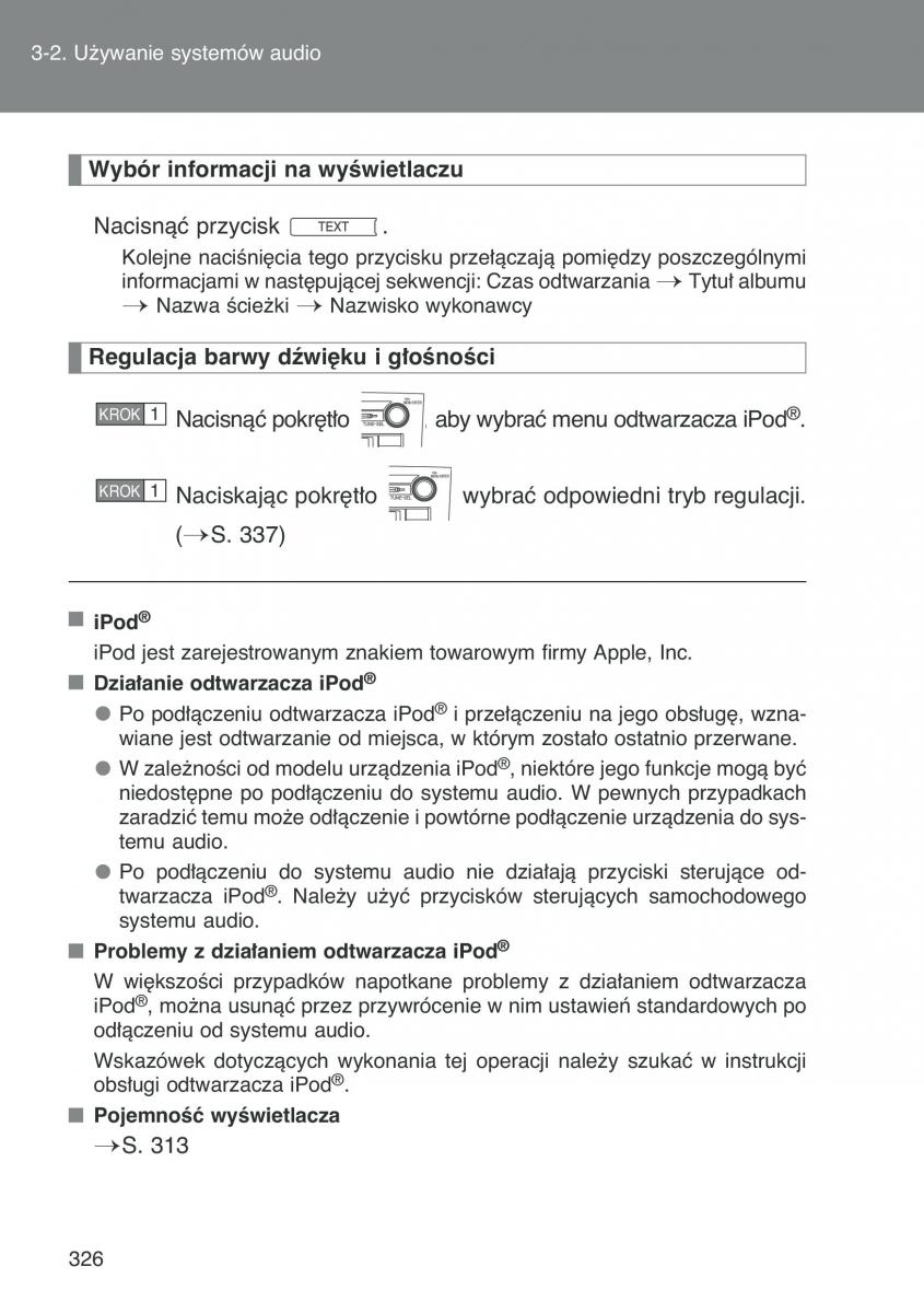 Toyota Auris I 1 instrukcja obslugi / page 328