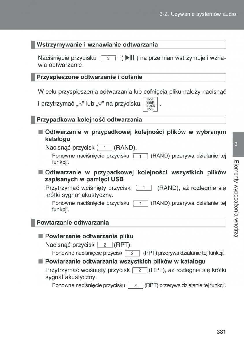 Toyota Auris I 1 instrukcja obslugi / page 333