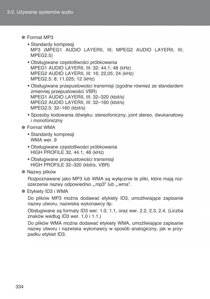 Toyota Auris I 1 instrukcja obslugi / page 336