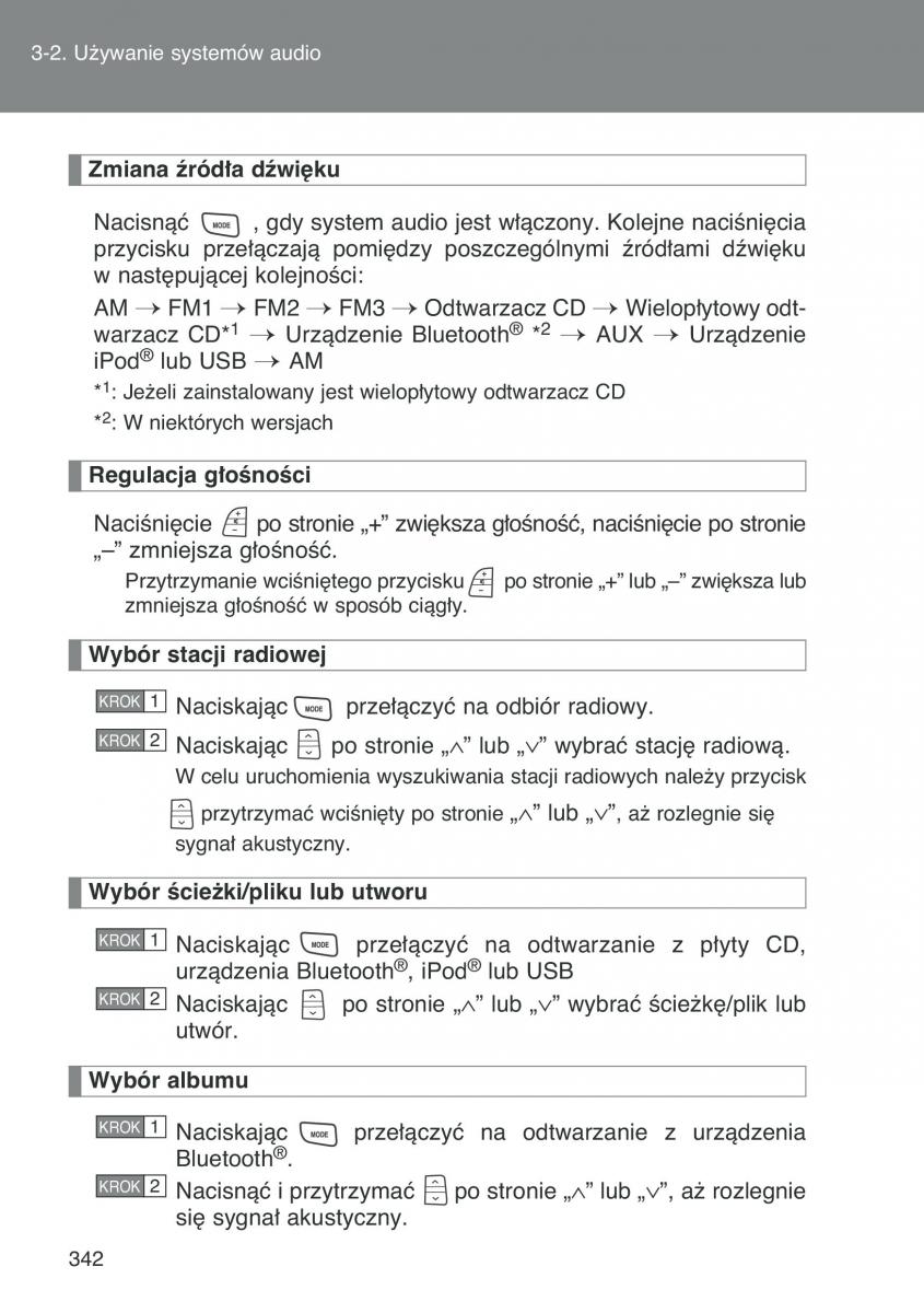 Toyota Auris I 1 instrukcja obslugi / page 344