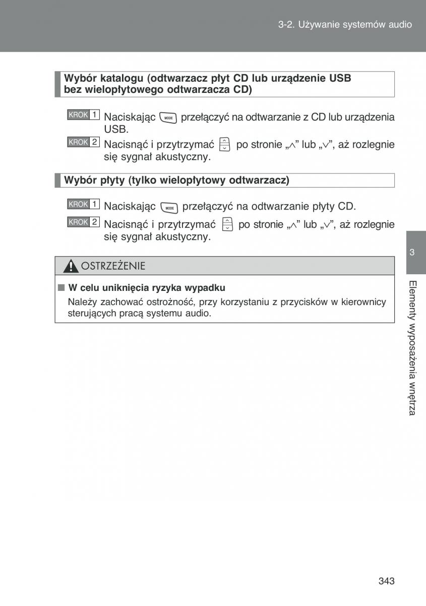 Toyota Auris I 1 instrukcja obslugi / page 345