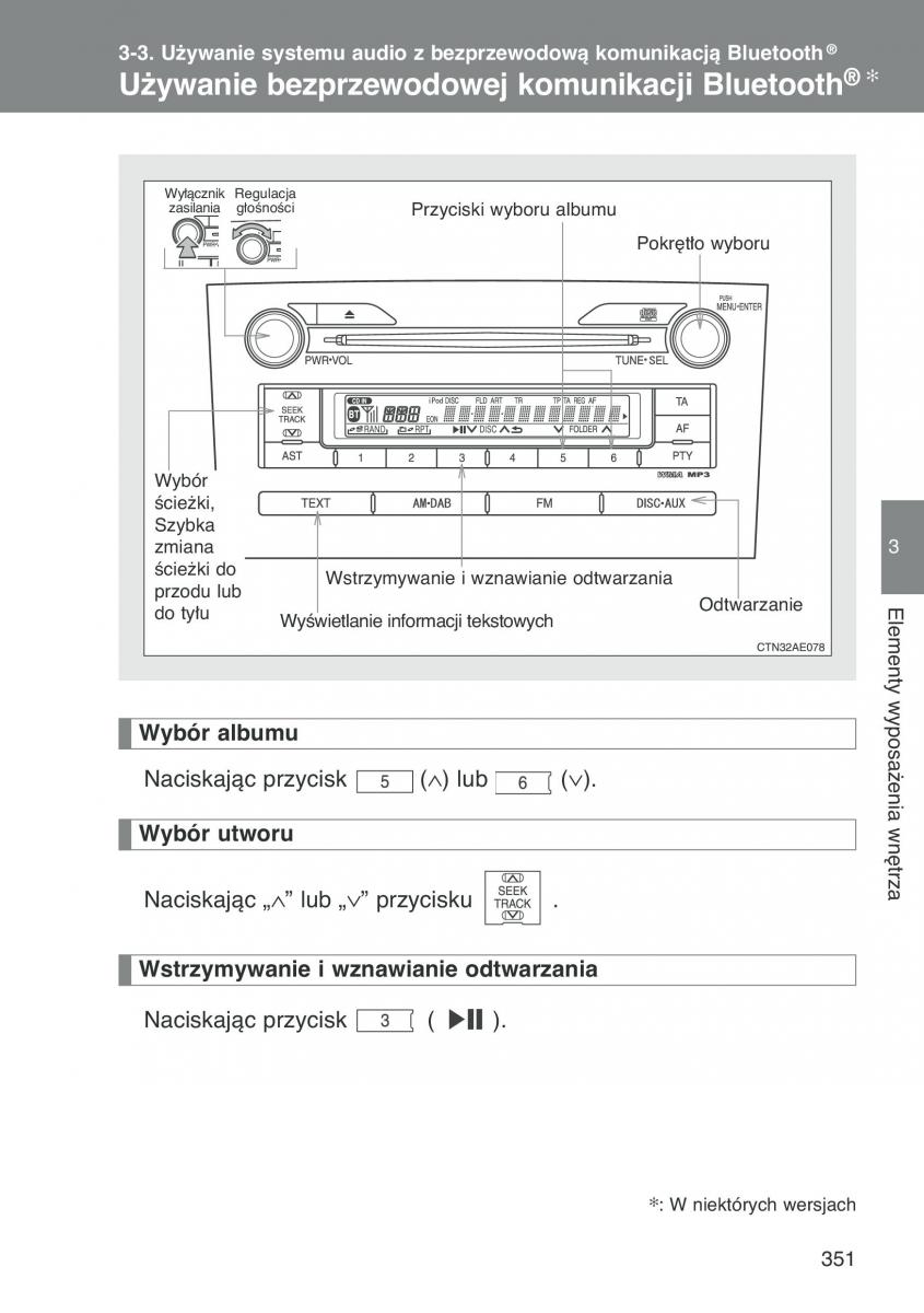 Toyota Auris I 1 instrukcja obslugi / page 353