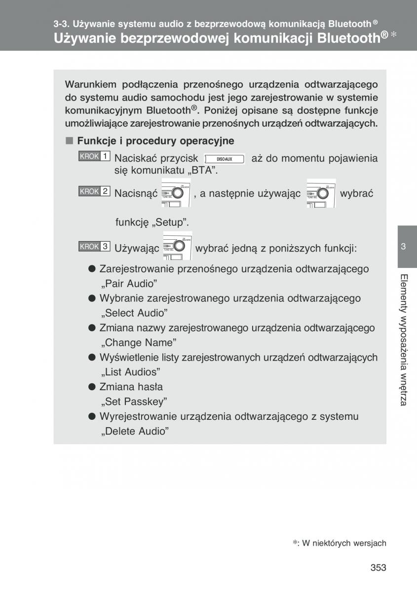 Toyota Auris I 1 instrukcja obslugi / page 355