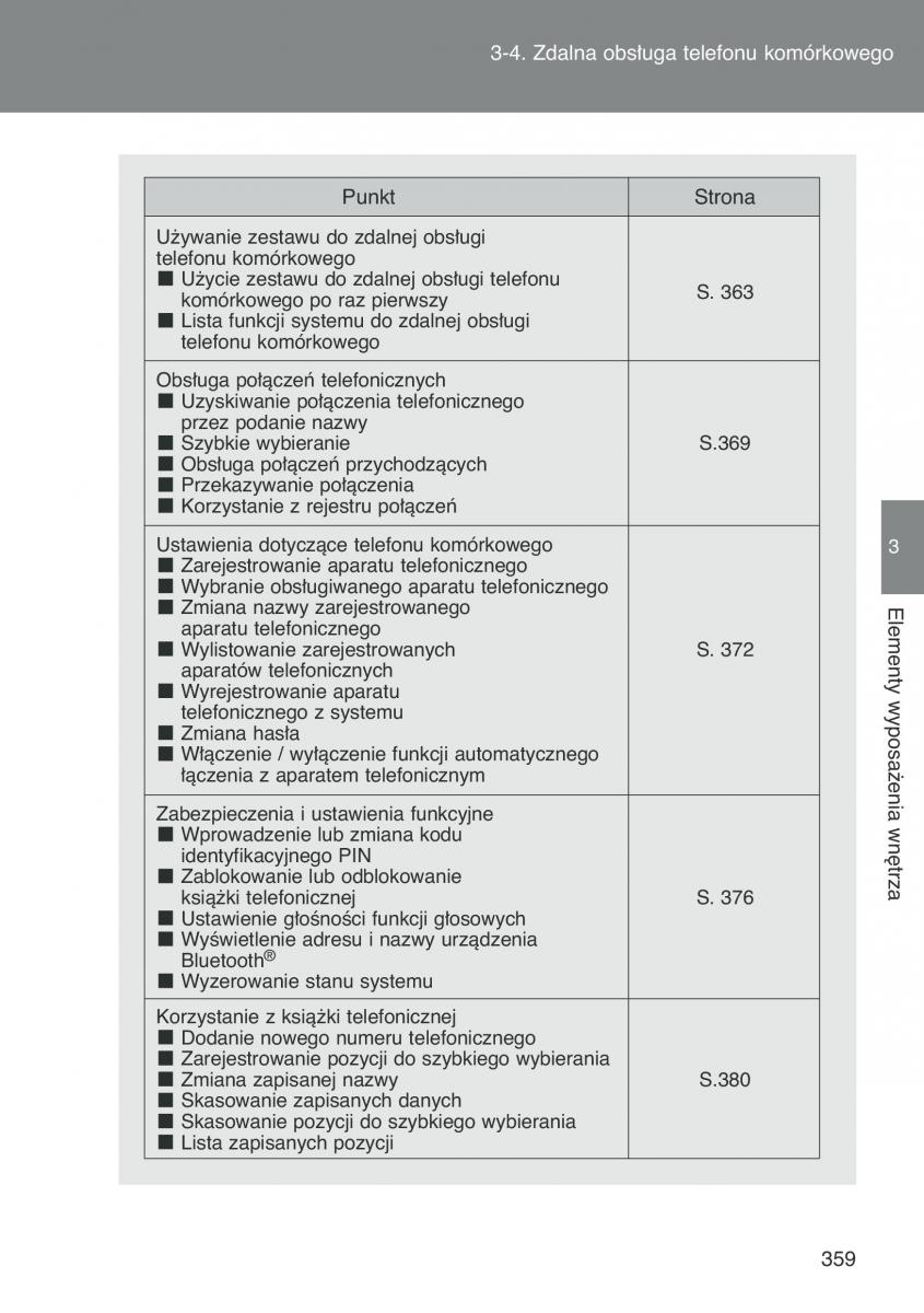 Toyota Auris I 1 instrukcja obslugi / page 361